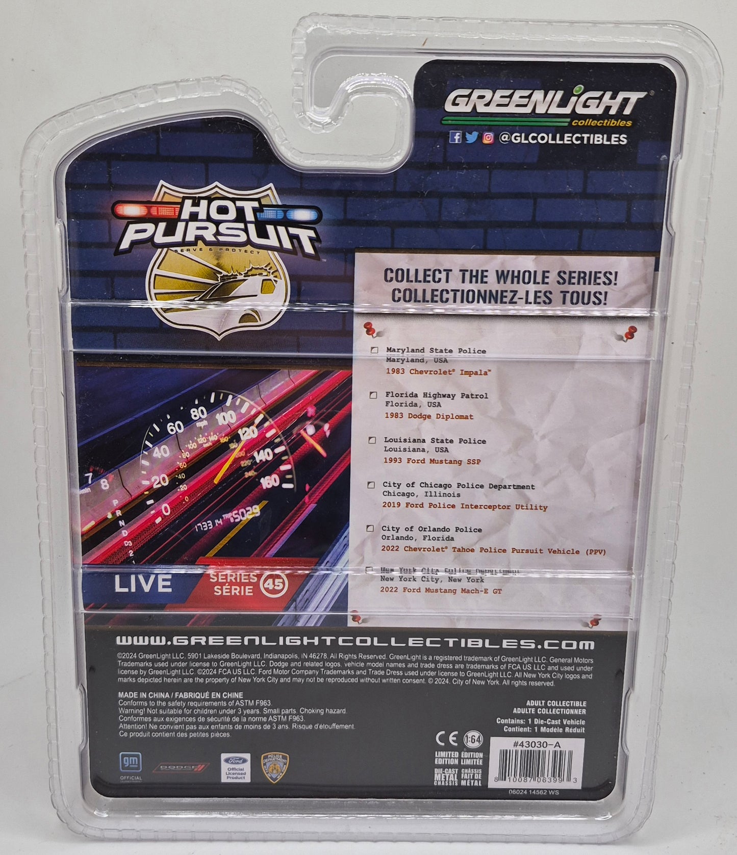 Maryland State Police 1983 Chevy Impala Hot Pursuit Greenlight Die-cast 1:64