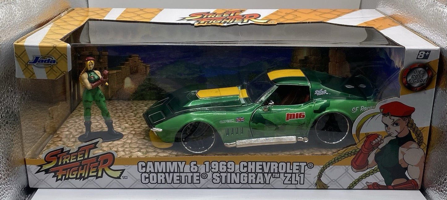 Street Fighter Cammy & 1969 Corvette Stingray Jada 1:24 Hollywood Rides