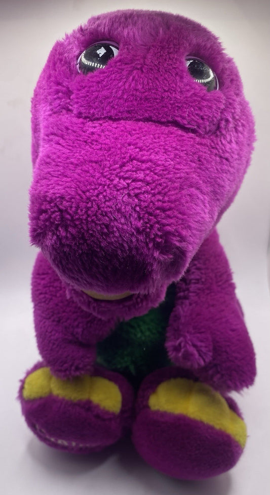 Vintage 1992 Barney 14" Plush W/ Barney’s Colorful World Live VHS TESTED !