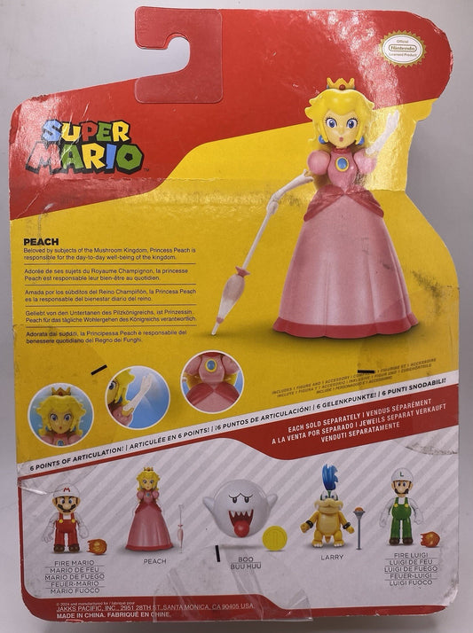 Super Mario Bros Princess Peach with Umbrella 4" Action Figure Jakks Pacific