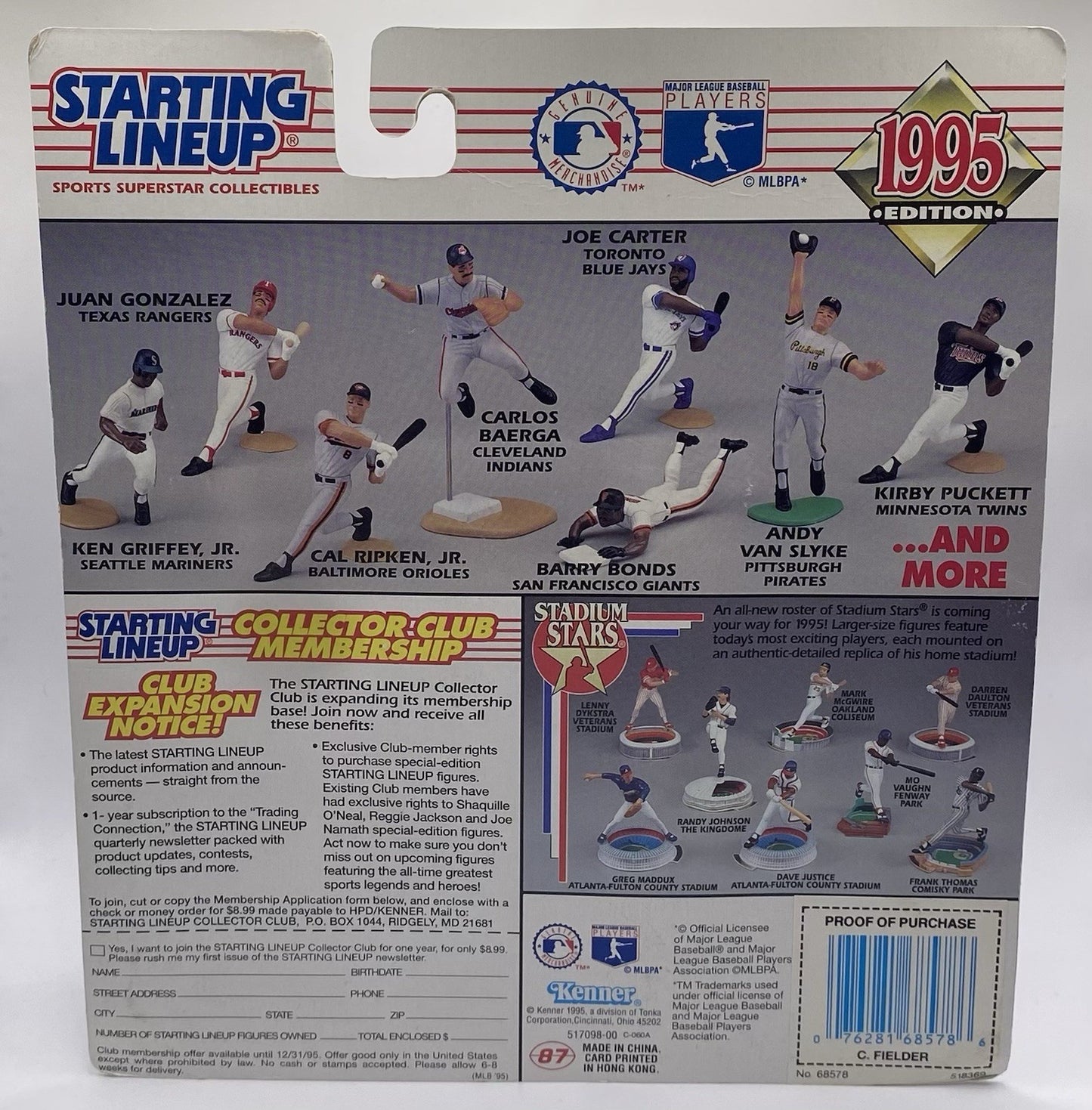 Cecil Fielder Action Figure - 1995 Edition Starting Lineup MLB Baseball Sports C