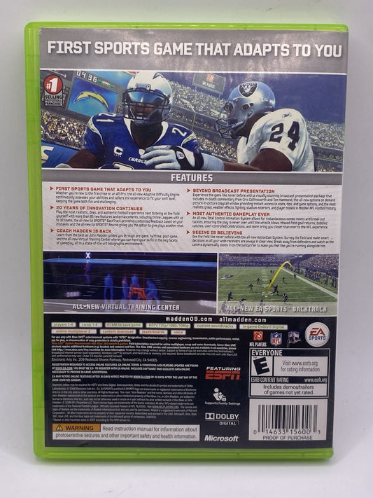 Madden NFL 09 (Microsoft Xbox 360, 2008)(tested)