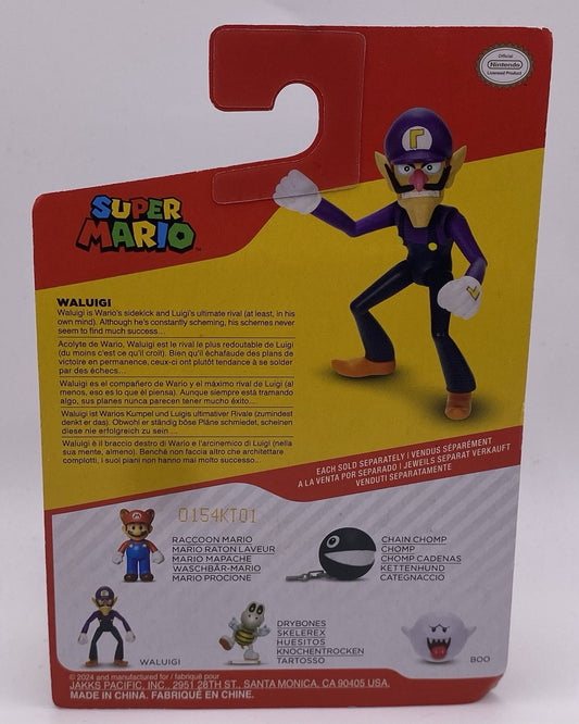 NEW Super Mario WALUIGI Mini-Figure Jakks Pacific 42133 World of Nintendo 2.5"