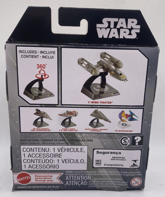 Star Wars Hot Wheels Starships Select #31 ~ Y-WING FIGHTER ~ DieCast w/Stand NEW