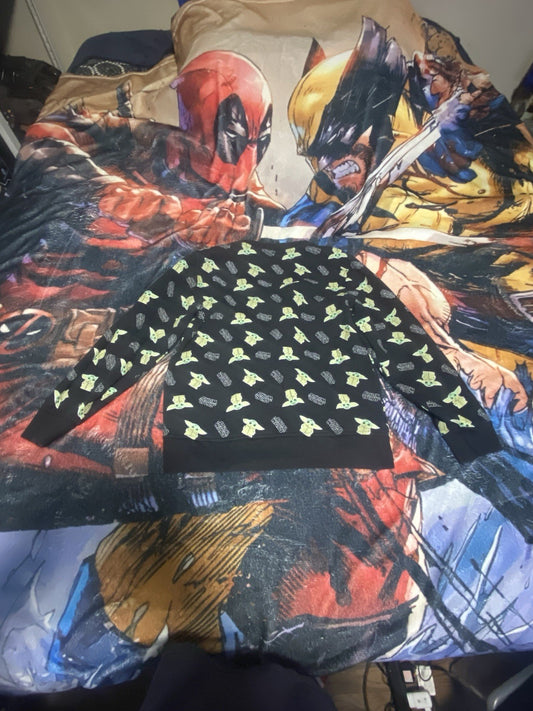 Black & green Baby Yoda Star Wars sweater kids size: Large #StarWars #BabyYoda