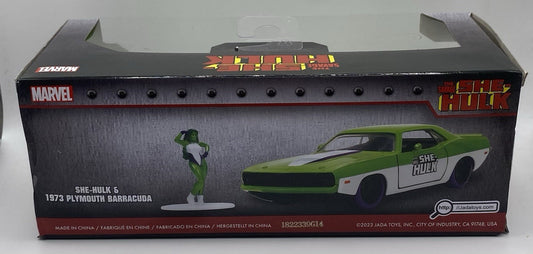 1973 Plymouth Barracuda w She-Hulk The Savage She-Hulk Marvel Jada 5'' 1:32
