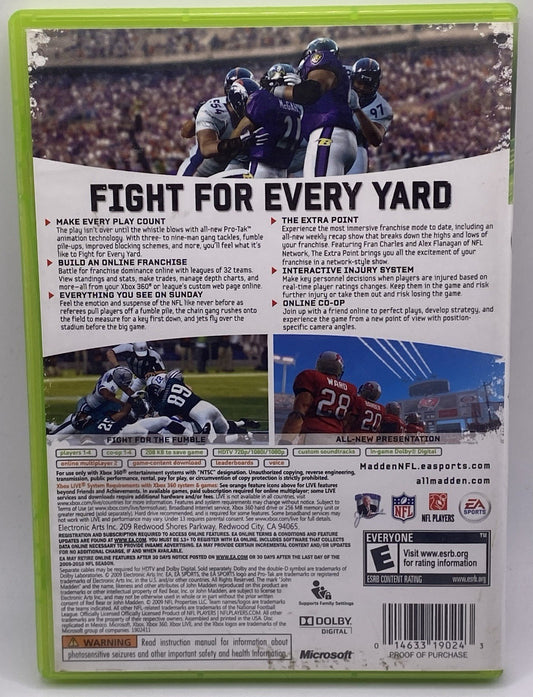 Madden NFL 10 (Microsoft Xbox 360, 2009)(tested)