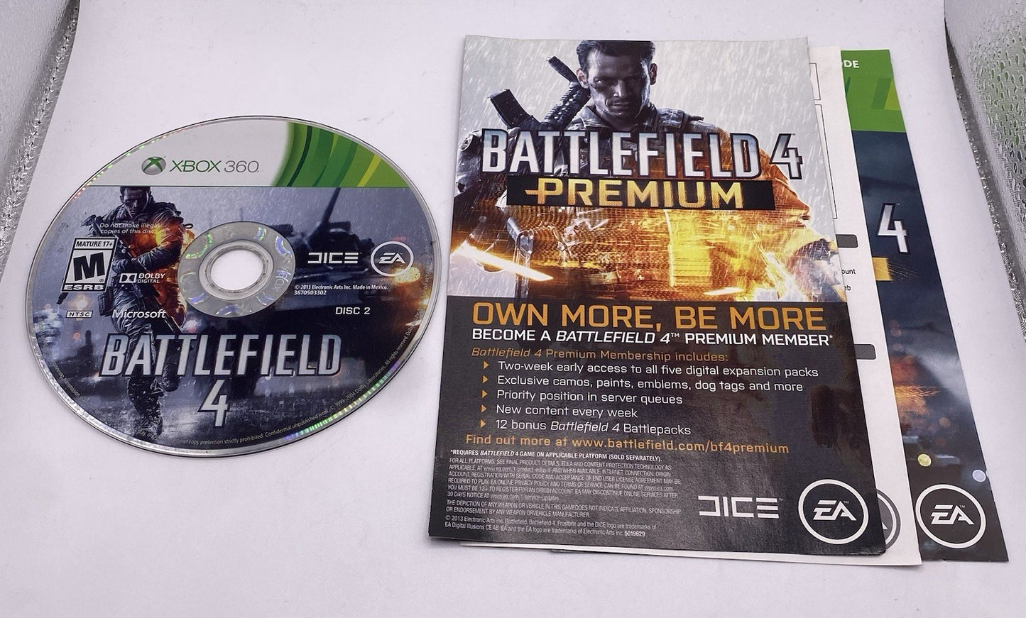 Bundle Of 4 Pack Xbox 360 Battlefield Bad Company 1&2 , Battlefield 3&4 (tested)