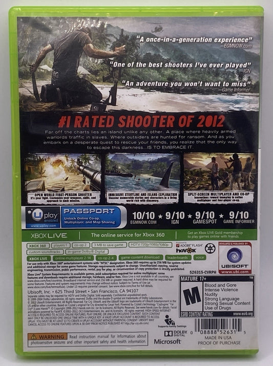 Far Cry 3 (Microsoft Xbox 360, 2012)platinum Hits (tested)