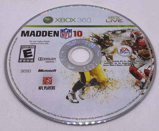 madden nfl 10 xbox 360 Disc Only With Manual (tested)