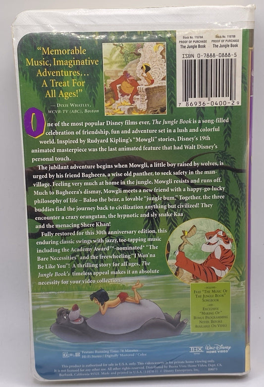 The Jungle Book (VHS, 1997, 30th Anniversary Limited Edition)
