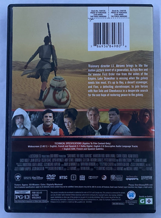 Star Wars: Episode VII: the Force Awakens (DVD, 2015)