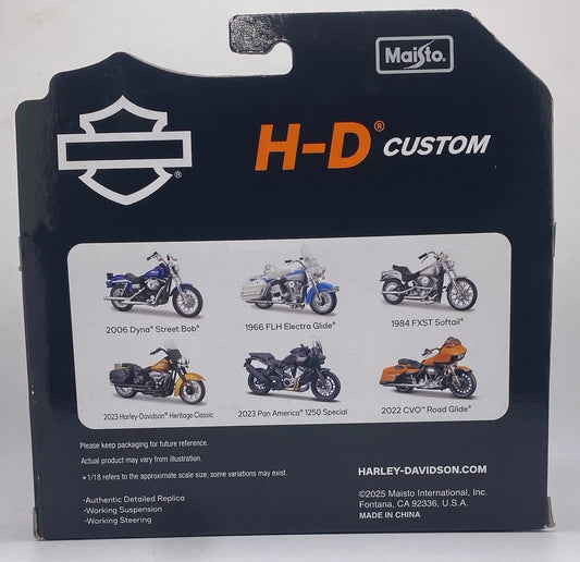 2023 Harley-Davidson Heritage Classic HD Custom Series 44 1:18 Maisto 31360-44