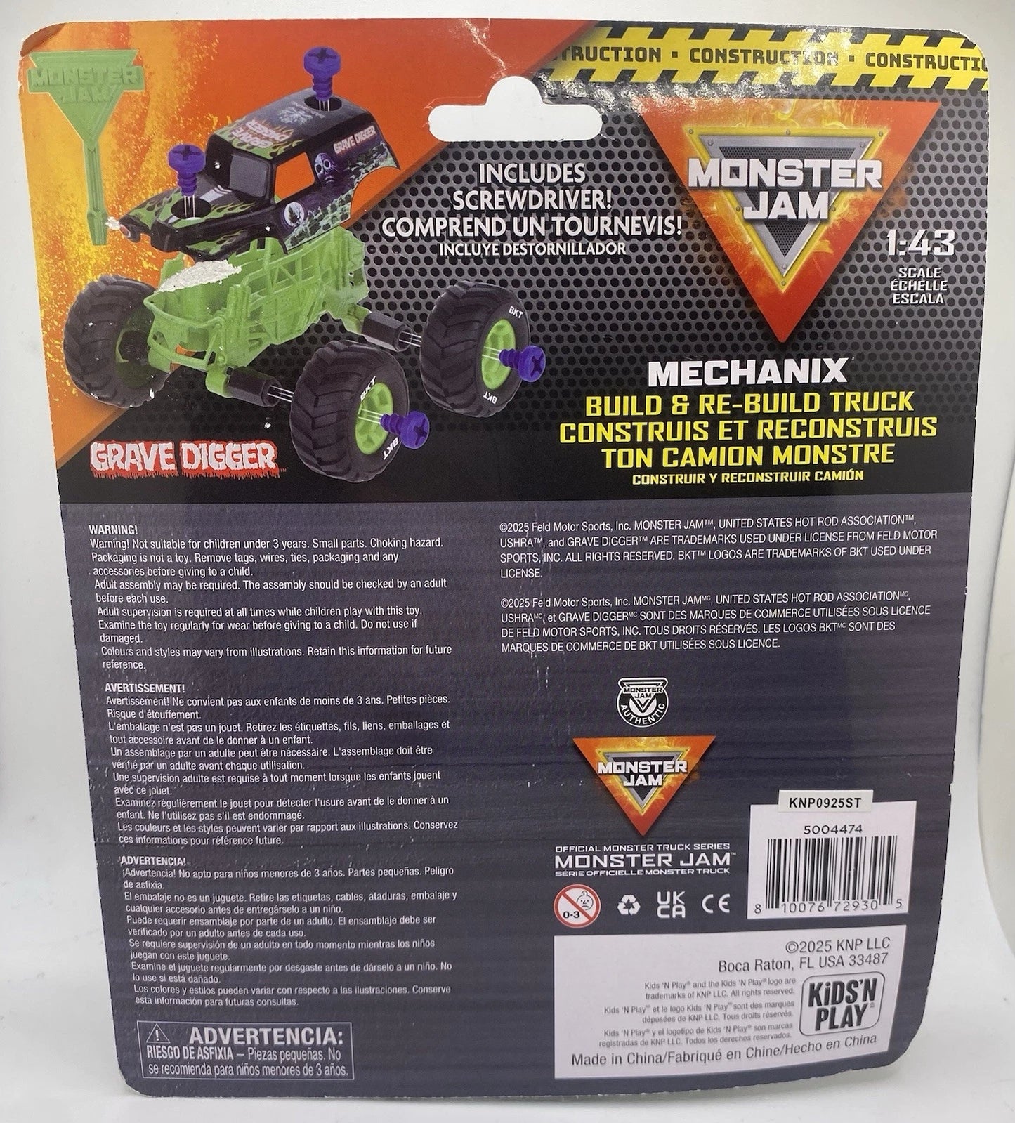 Monster Jam Grave Digger Mechanix Build & Rebuild 1:43 Scale Monster Truck NEW