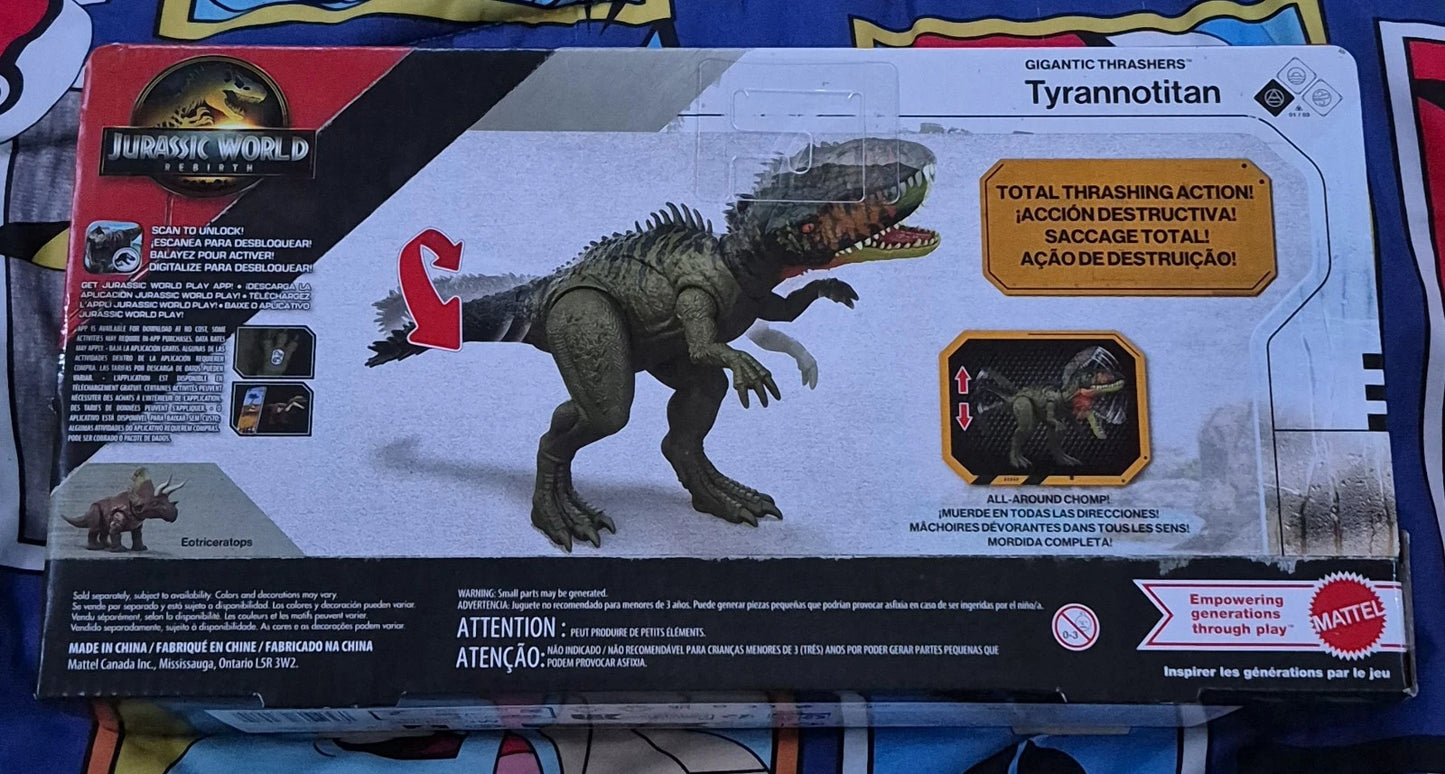 Jurassic World Rebirth Tyrannotitan Gigantic Thrashers Mattel NEW
