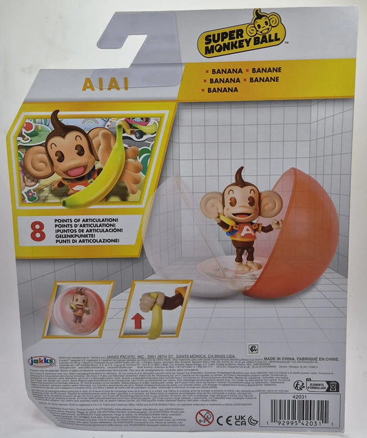 Jakks Pacific Super Monkey Ball AiAi W/ Banana Action Figure Brand New Sega Toy