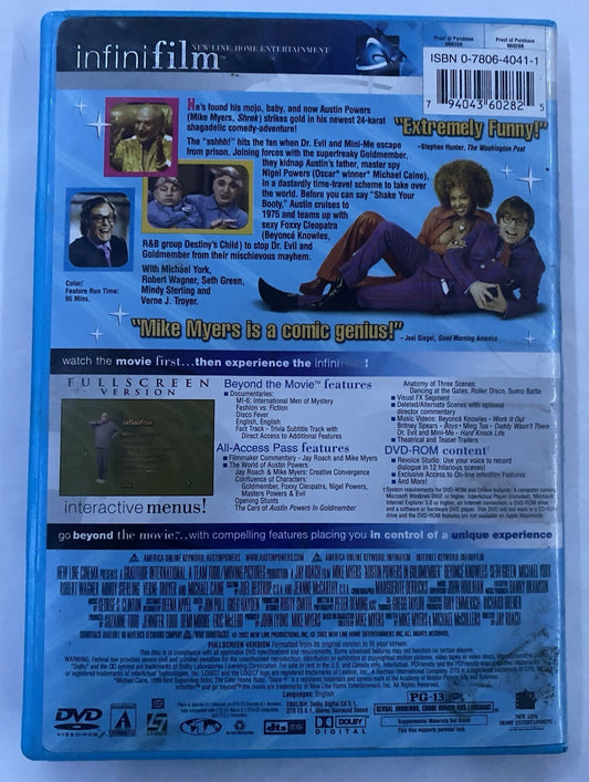 Austin Powers in Goldmember (DVD, 2002, Full Frame Infinifilm Series)