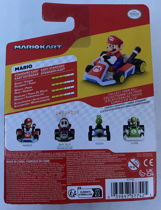 Jakks Nintendo MarioKart MARIO Vehicle Race Car Standard Kart 2.5"
