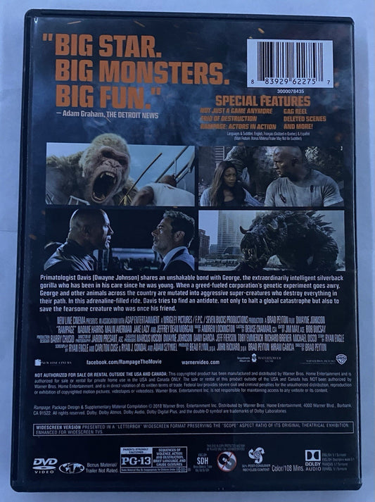 Rampage (DVD, 2018)