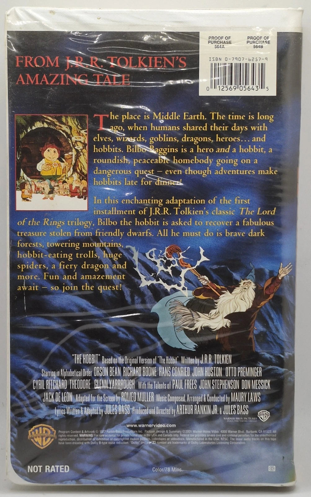 The Hobbit (VHS, 2001, Clamshell)(TESTED WORKS)