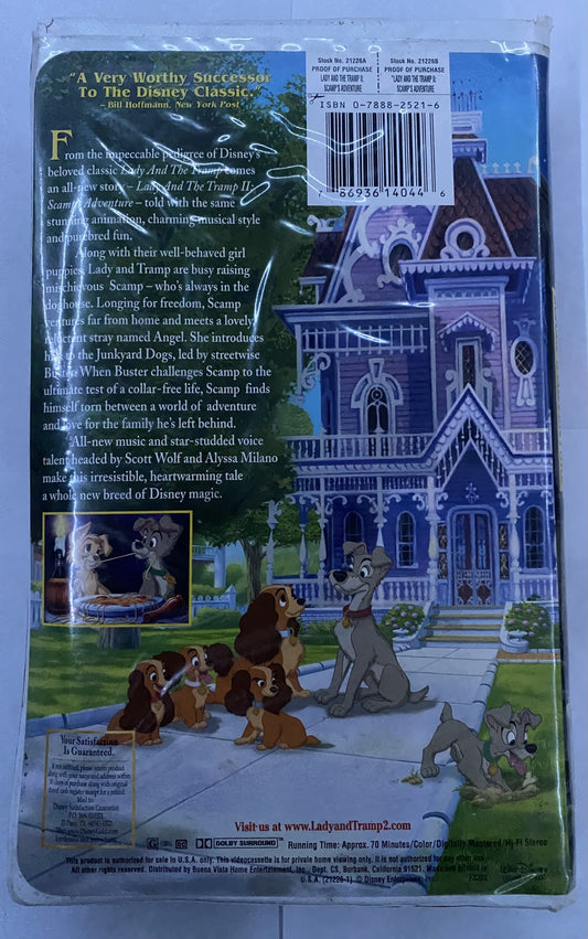 Lady and the Tramp II: Scamps Adventure (VHS, 2001)