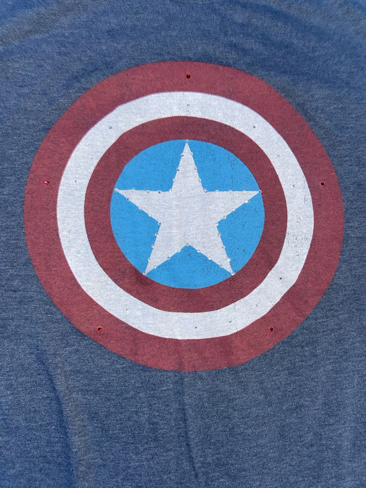 Marvel Captain America Small T-shirt Navy Blue Star Shield Logo
