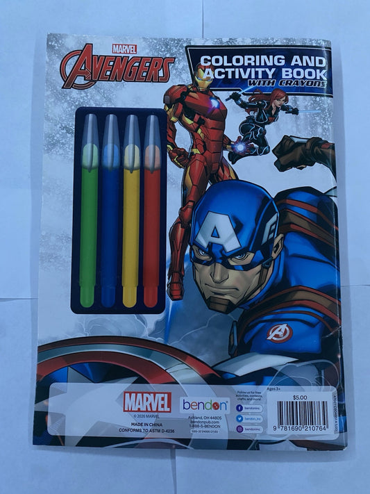 Marvel Avengers Coloring And Activity Book W/ Crayons