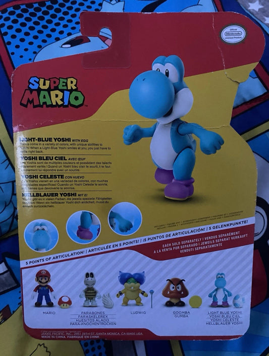 Share World of Nintendo 4-Inch Light Blue Yoshi with egg Super Mario Jakks Pacific