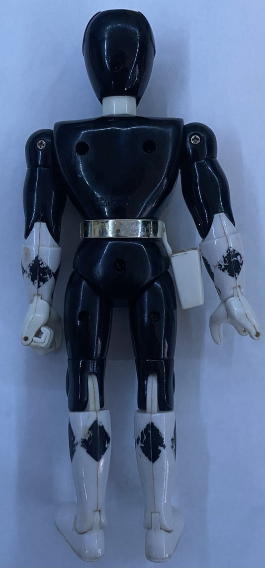 Vintage 1993 Bandai Mighty Morphin Power Rangers Black Ranger 8" Action Figure .