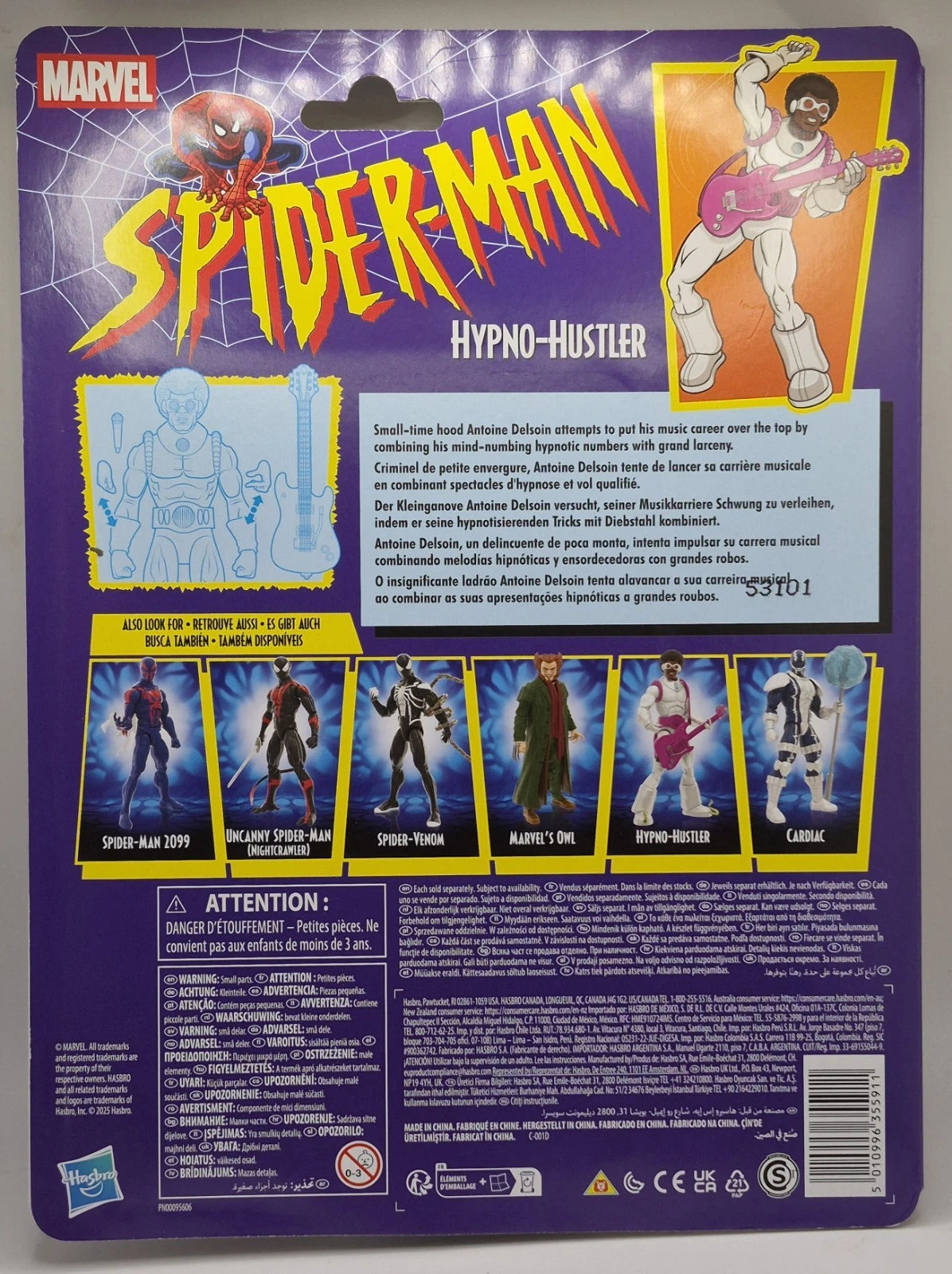 2025 Hasbro Marvel Legends Spider-Man Retro Card Hypno-Hustler 6" Figure New