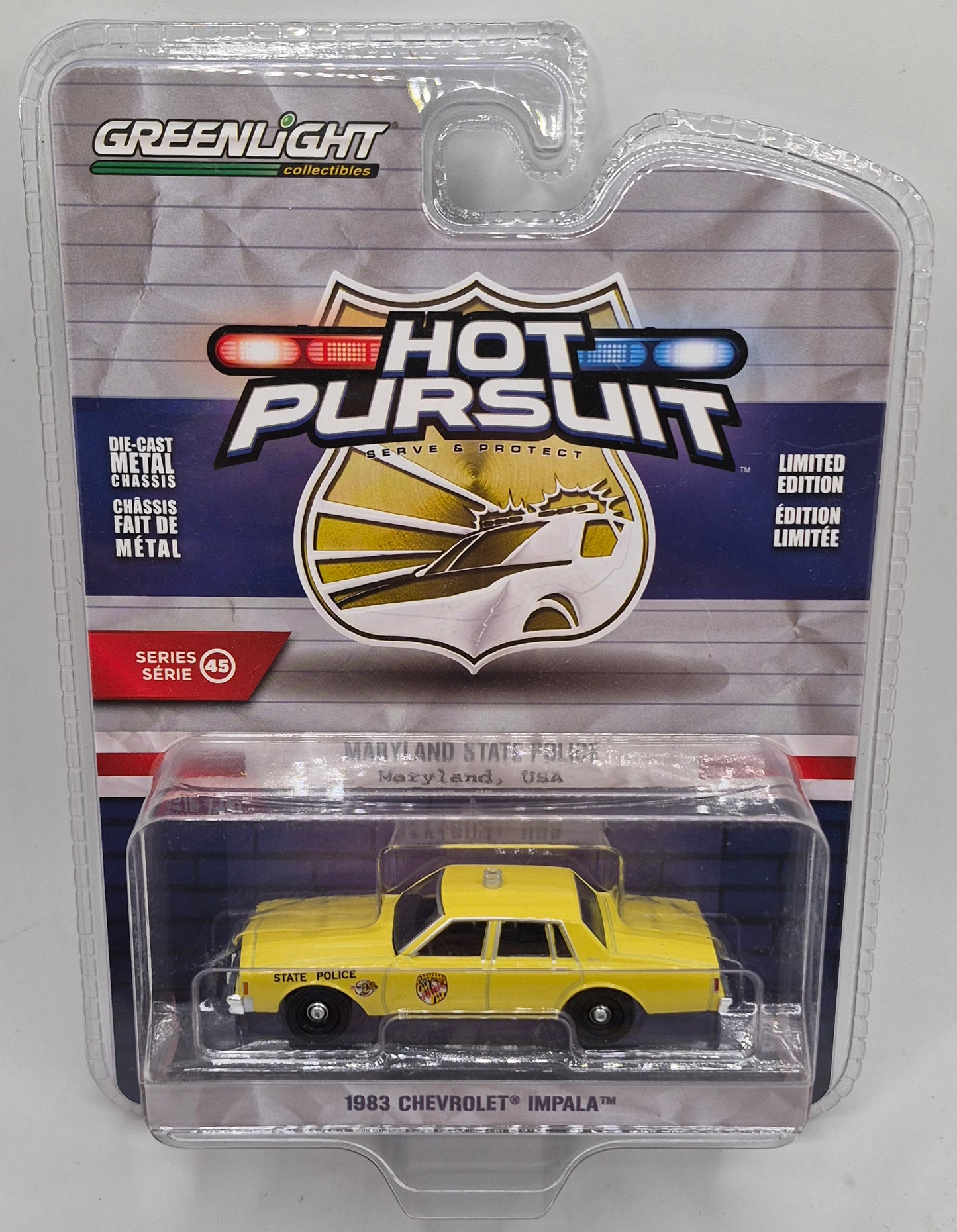Maryland State Police 1983 Chevy Impala Hot Pursuit Greenlight Die-cast 1:64