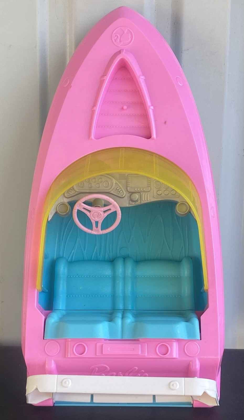 Barbie Doll Speedboat Only Playset Boat Beach Lake Swim Boat Floats Mattel 14.5"