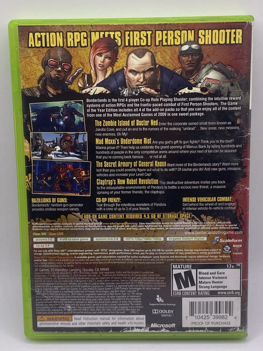 Borderlands -- Game of the Year Edition (Microsoft Xbox 360, 2010)