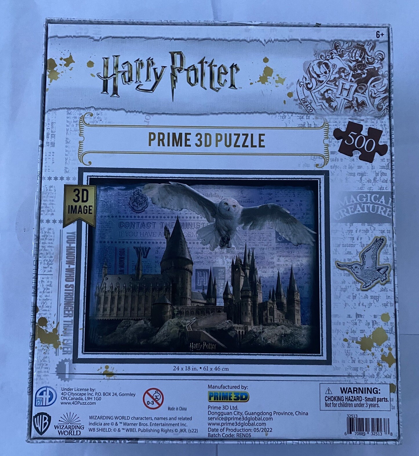 Harry Potter Prime 3D Puzzle Hogwarts Castle Hologram 500 Pieces New SEE VIDEO