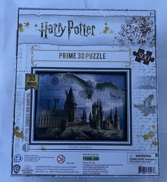 Harry Potter Prime 3D Puzzle Hogwarts Castle Hologram 500 Pieces New SEE VIDEO
