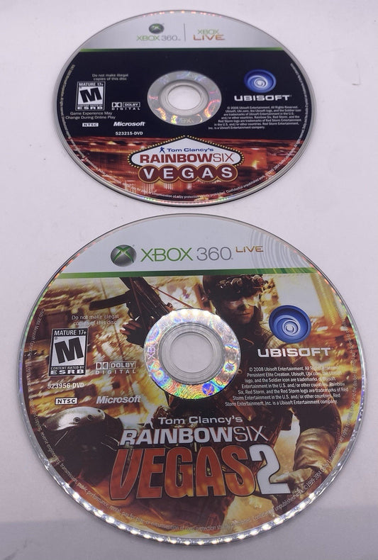 BUNDLE PACK Tom Clancy's Rainbow Six: Vegas 1 & 2  Xbox 360 Disc Only (tested)