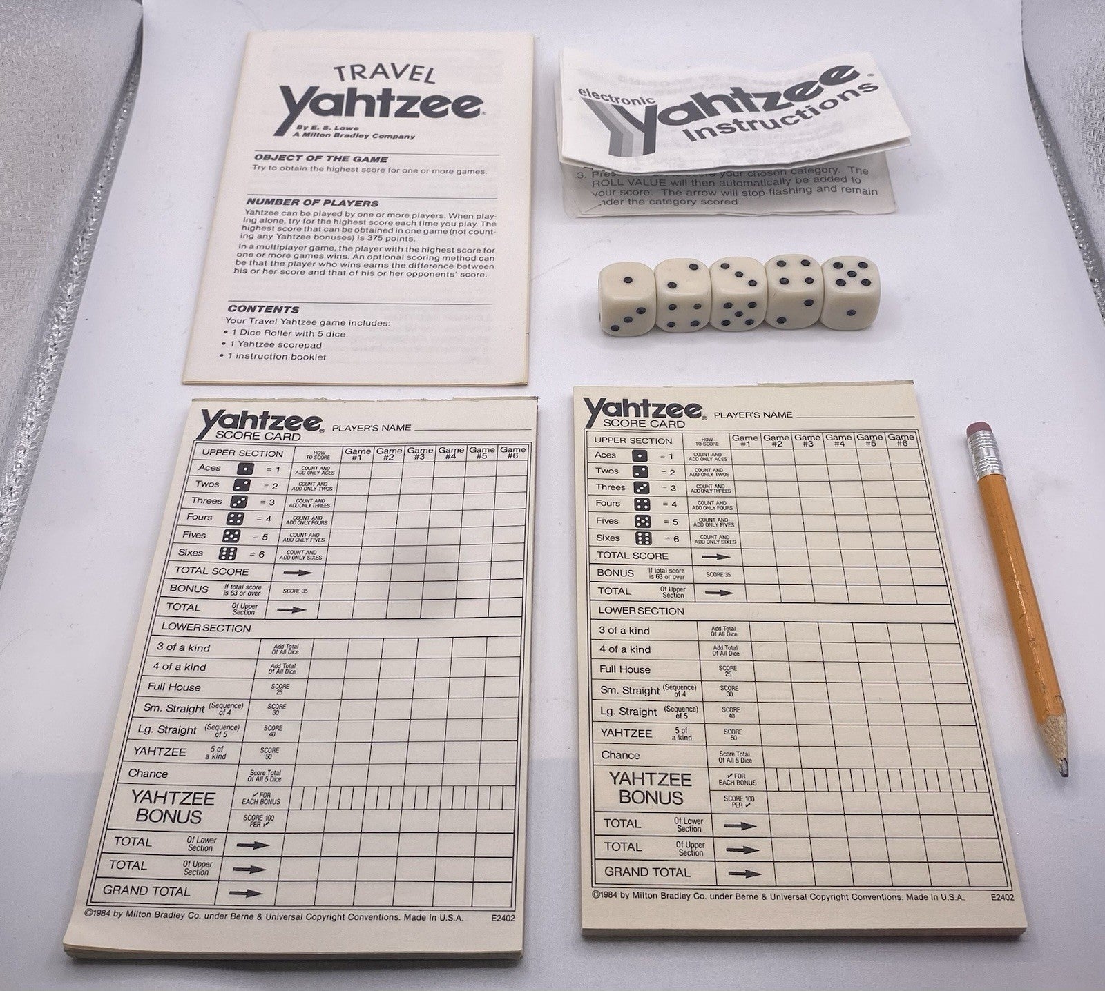 Yahtzee 1984 Vintage Travel Board Game Original Box Just  Missing The DiceRoller