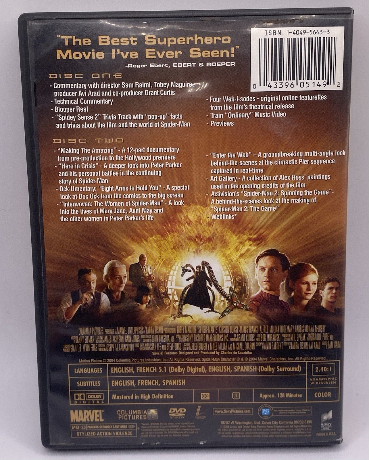 Marvel Spider-Man Collection Lot Set 1-3 [DVD] Tobey McGuire Sony Pictures VG++