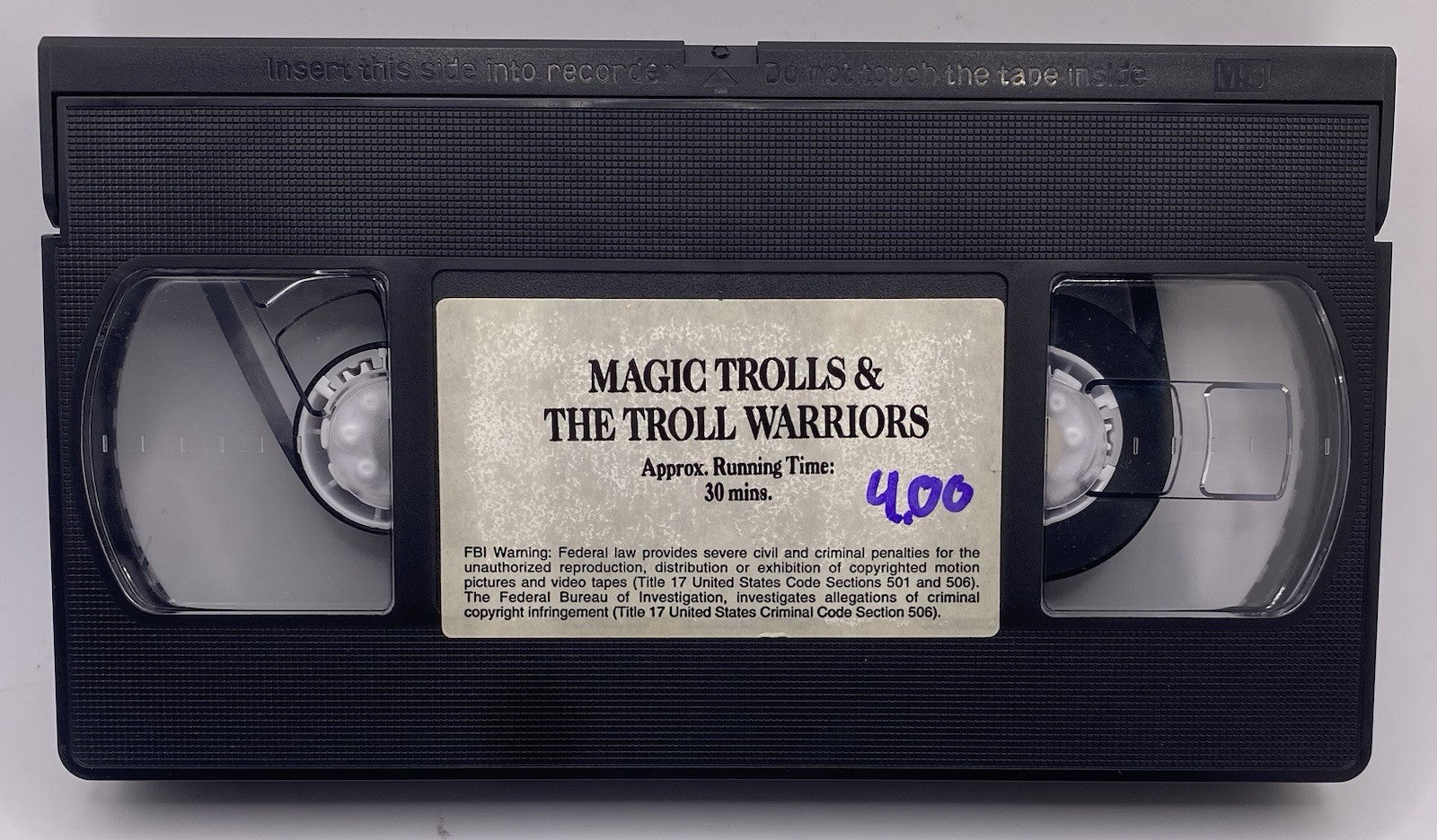 MAGIC TROLLS & THE TROLL WARRIORS ANIMATED VHS VIDEO, FRONT ROW ENT. 1993 TESTED