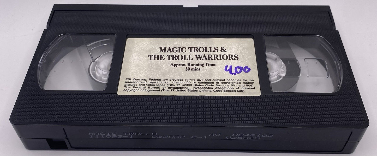 MAGIC TROLLS & THE TROLL WARRIORS ANIMATED VHS VIDEO, FRONT ROW ENT. 1993 TESTED