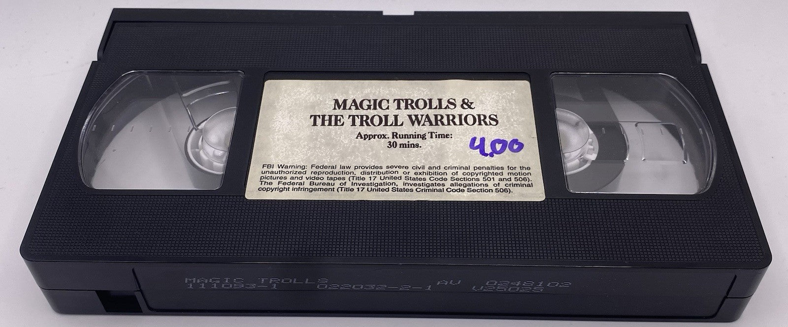 MAGIC TROLLS & THE TROLL WARRIORS ANIMATED VHS VIDEO, FRONT ROW ENT. 1993 TESTED