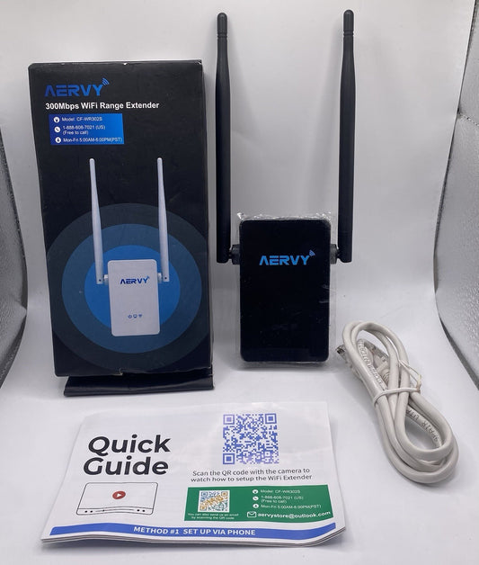 AERVY 300Mbps WI-FI Range Extender Color Black Still New Never Used !