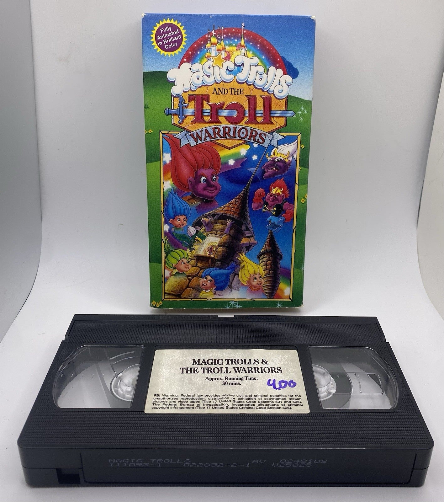 MAGIC TROLLS & THE TROLL WARRIORS ANIMATED VHS VIDEO, FRONT ROW ENT. 1993 TESTED