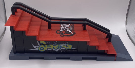 MOMSIV Finger Skateboard Ramp  Mini Fingerboard Park Ramp Red Black