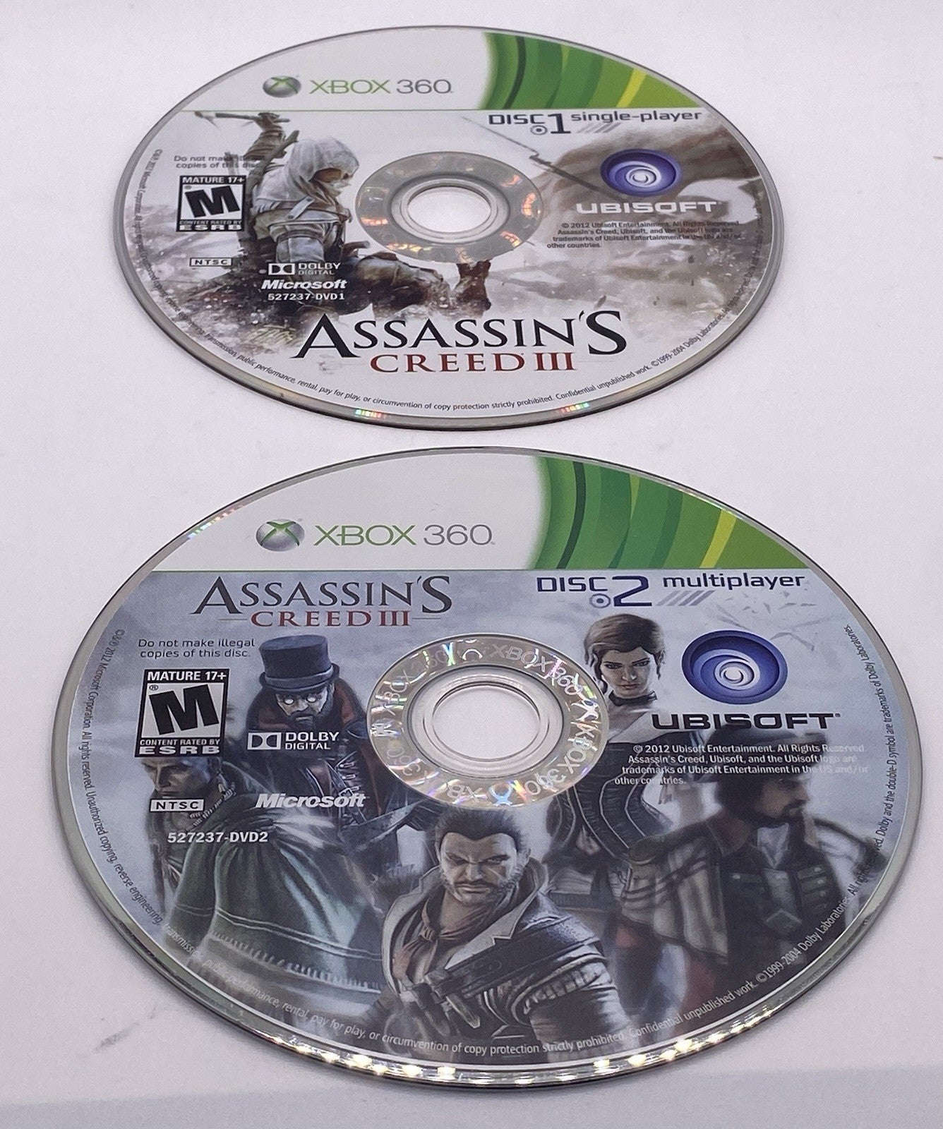 Bundle Of 2 Pack Xbox 360 Assassins Creed 3 & Brotherhood (tested)