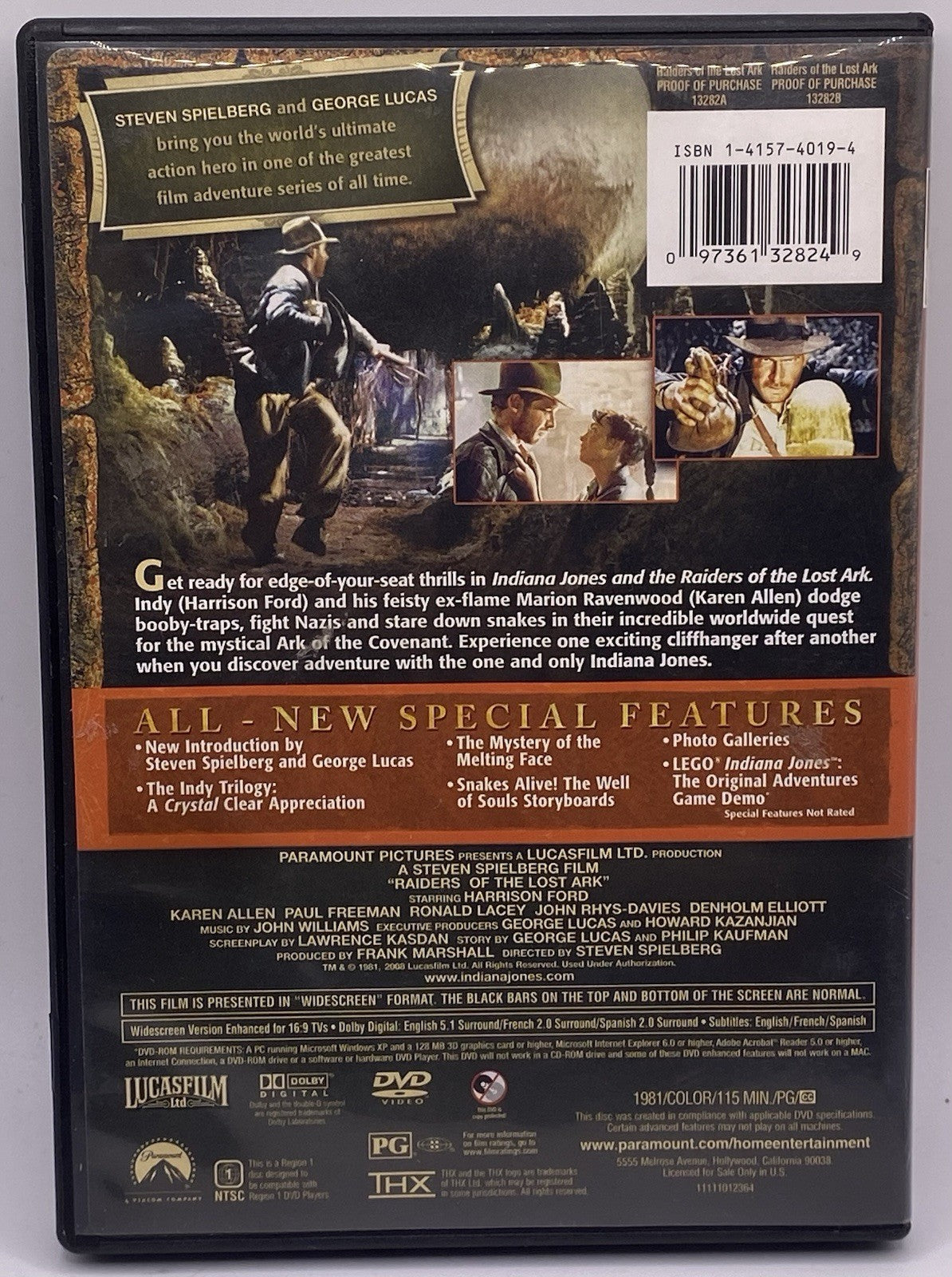 BUNDLE PACK OF 3 Indiana Jones Collection DVD (TOD, ROTLA, KOTCS)