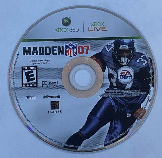 Madden NFL 07 Microsoft Xbox 360 Loose Disc Only (tested It Works!)