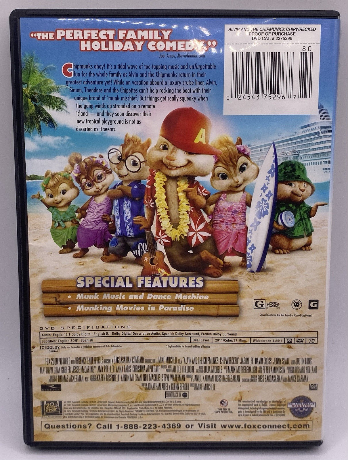 BUNDLE PACK Of 2 DVD (Alvin and the Chipmunks & Chipwrecked)