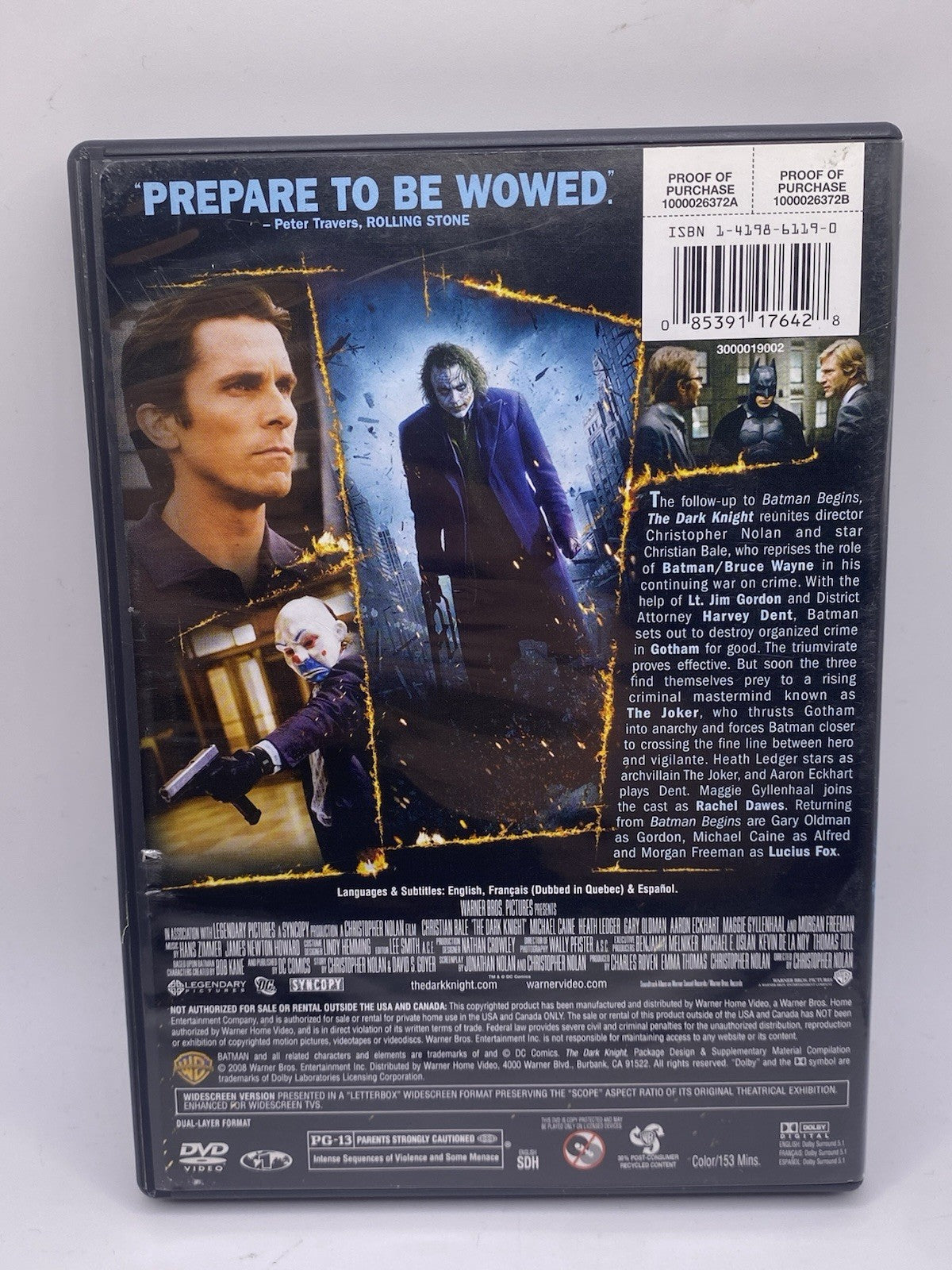 Batman Begins & The Dark Knight 2 Movie Bundle Pack DVD