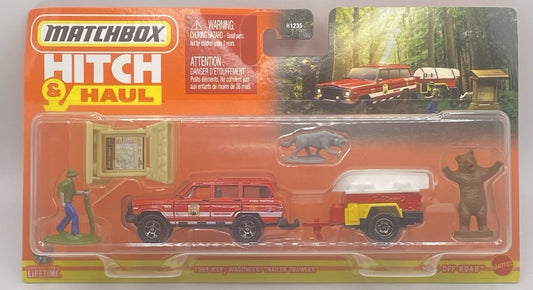 Matchbox Hitch & Haul MBX Off-Road 1988 Jeep® Wagoneer/Trailer Trawler Mattel